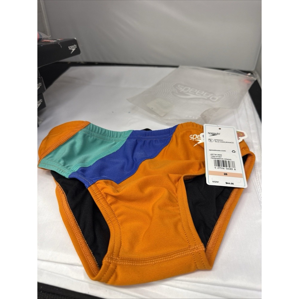 mens speedo eco endurance persimmon orange new tags size 28
